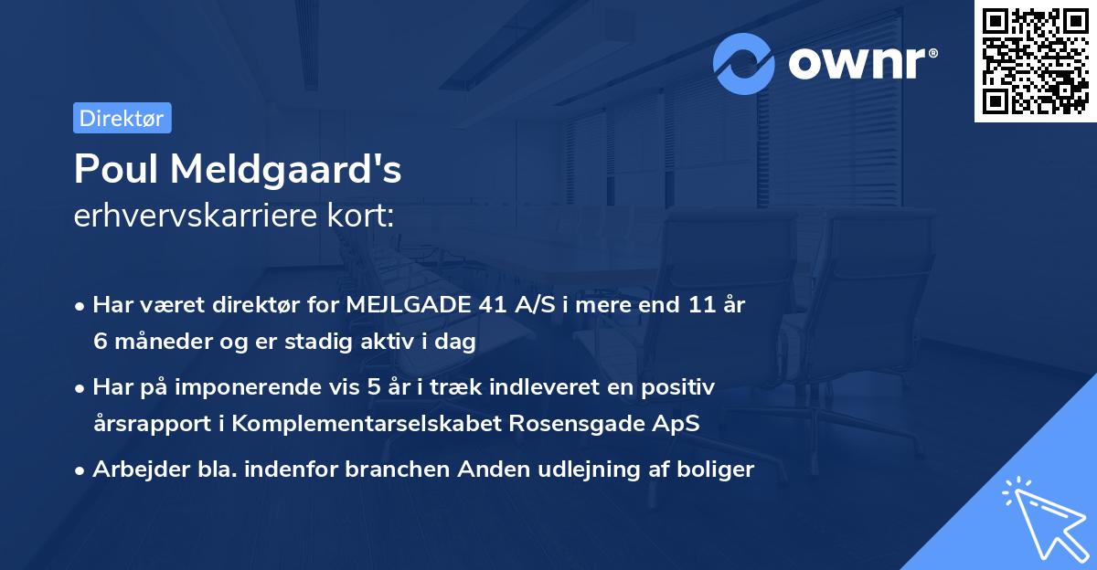 Poul Meldgaard's erhvervskarriere kort