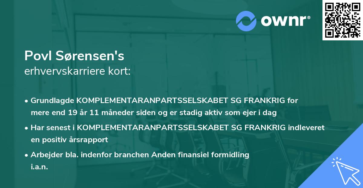 Povl Sørensen's erhvervskarriere kort
