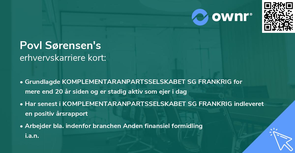 Povl Sørensen's erhvervskarriere kort