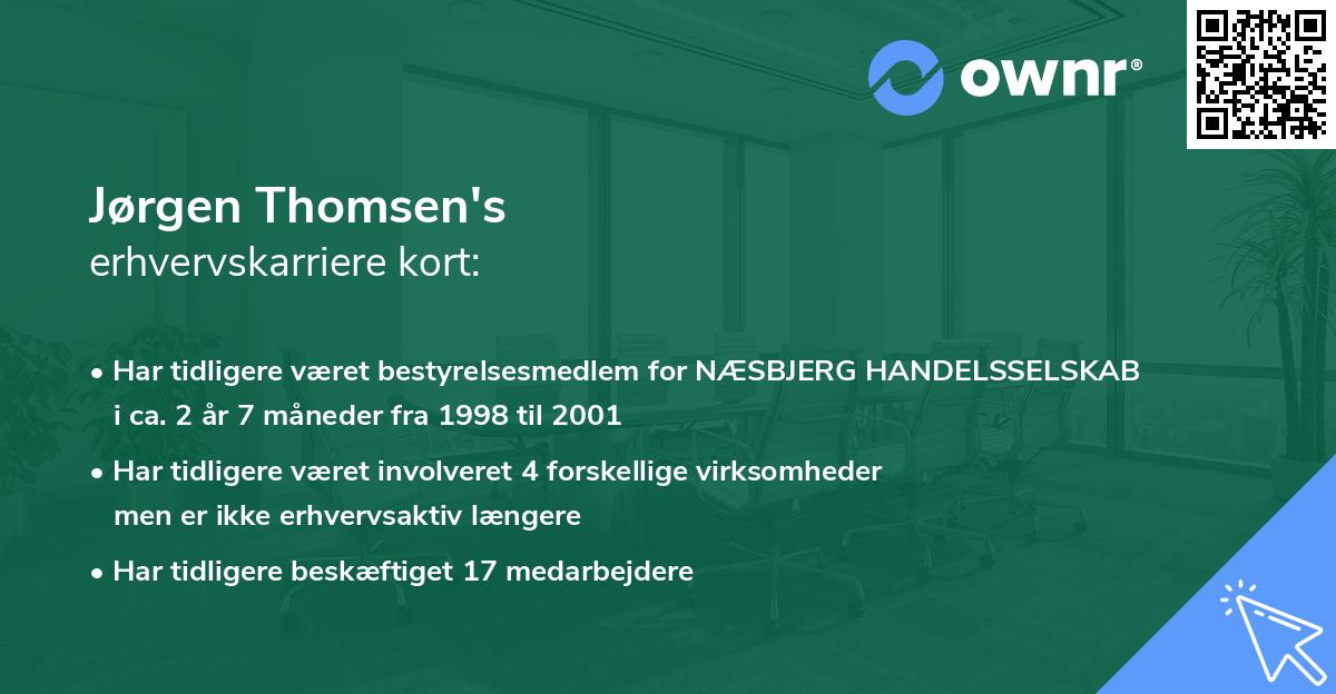 Jørgen Thomsen's erhvervskarriere kort