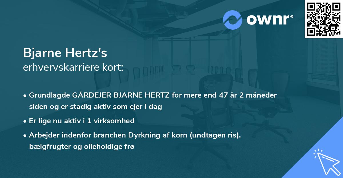 Bjarne Hertz's erhvervskarriere kort