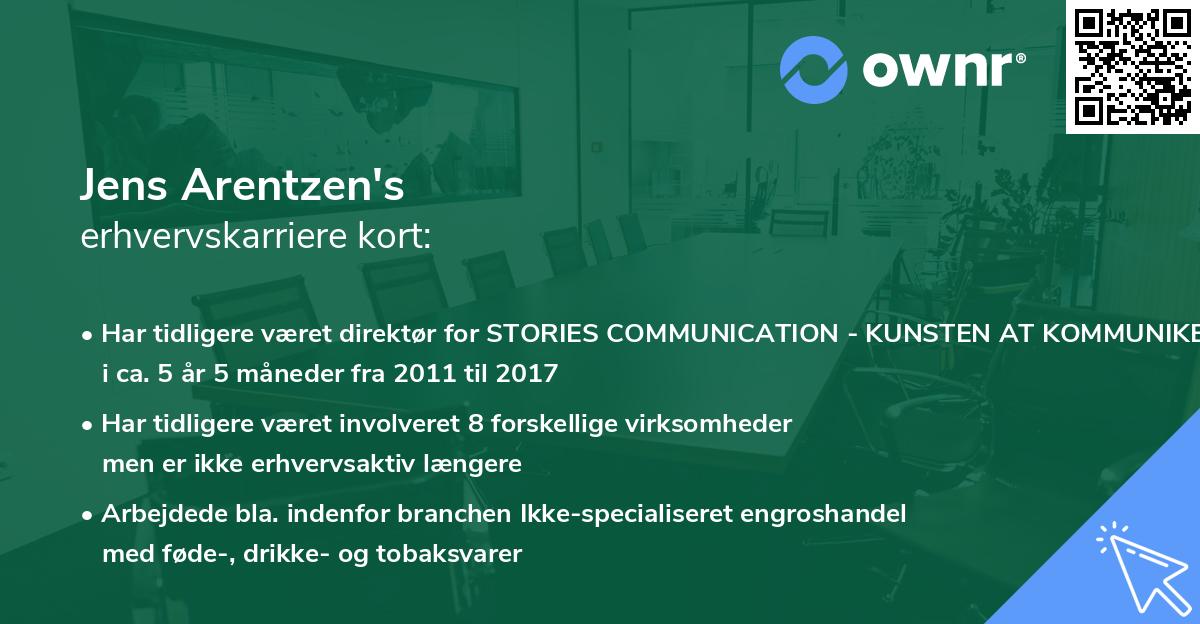 Jens Arentzen's erhvervskarriere kort