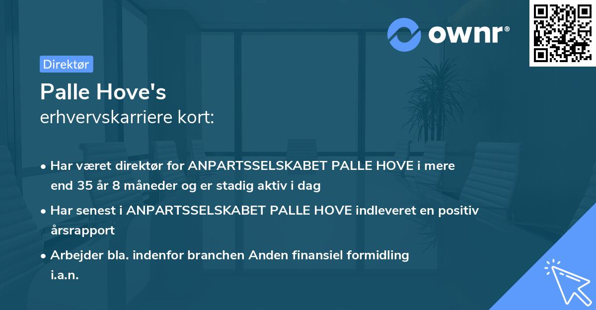 Palle Hove's erhvervskarriere kort