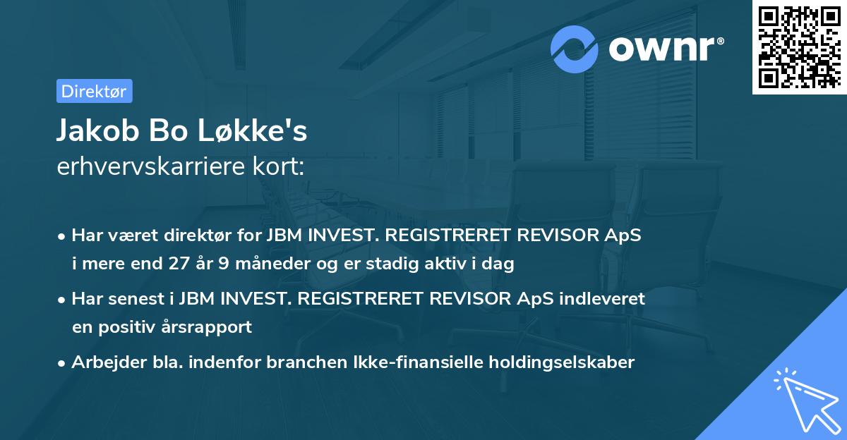 Jakob Bo Løkke's erhvervskarriere kort