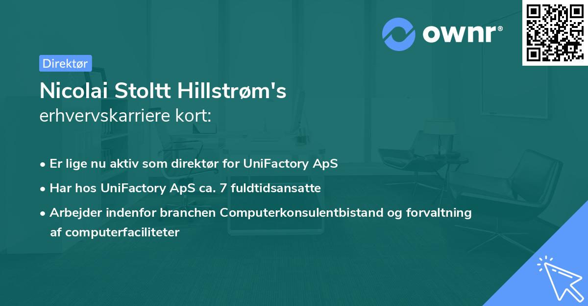 Nicolai Stoltt Hillstrøm's erhvervskarriere kort
