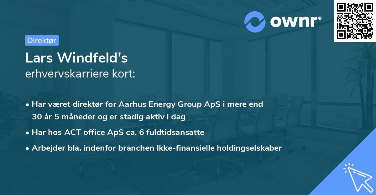 Lars Windfeld's erhvervskarriere kort