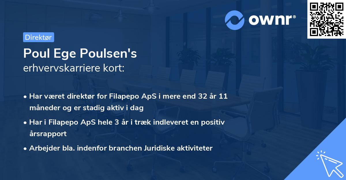 Poul Ege Poulsen's erhvervskarriere kort