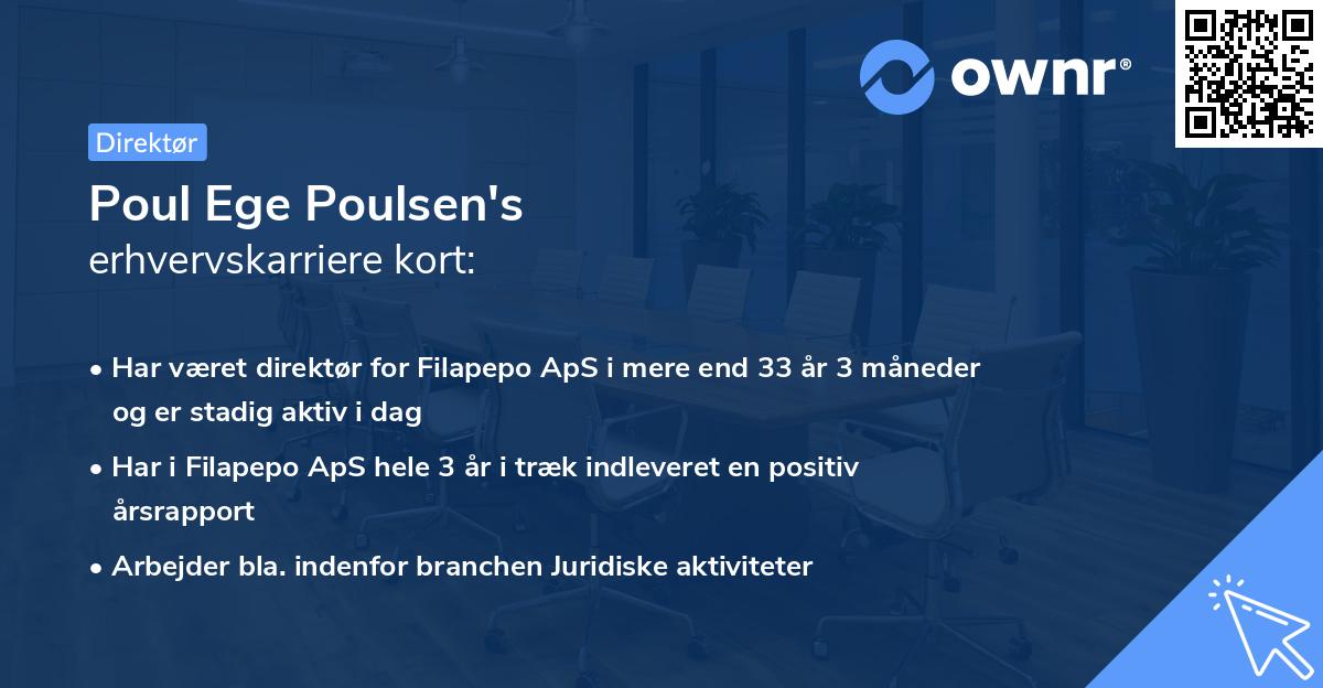 Poul Ege Poulsen's erhvervskarriere kort