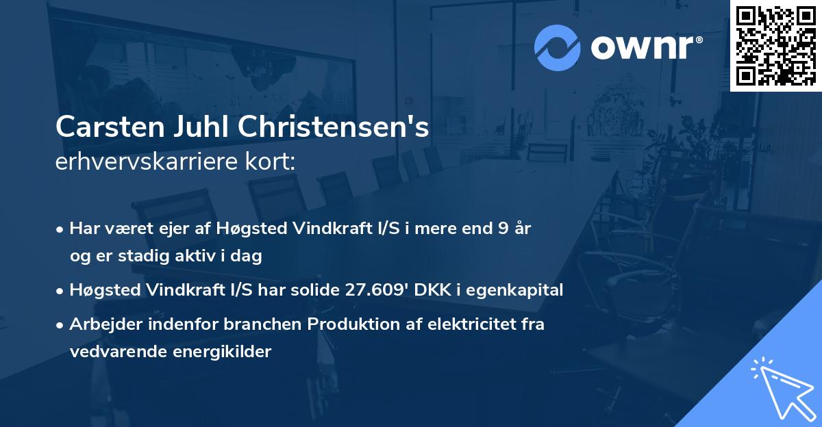 Carsten Juhl Christensen's erhvervskarriere kort