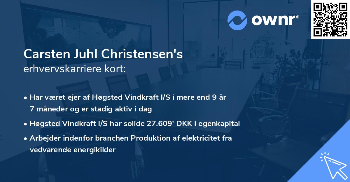 Carsten Juhl Christensen's erhvervskarriere kort