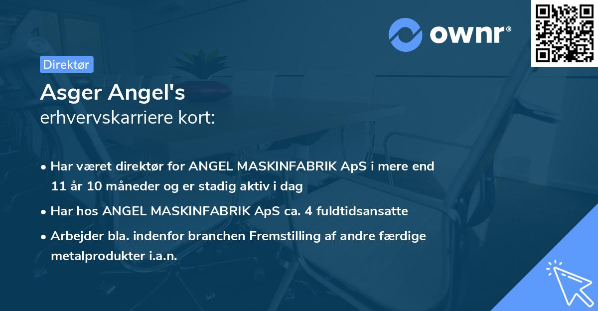 Asger Angel's erhvervskarriere kort