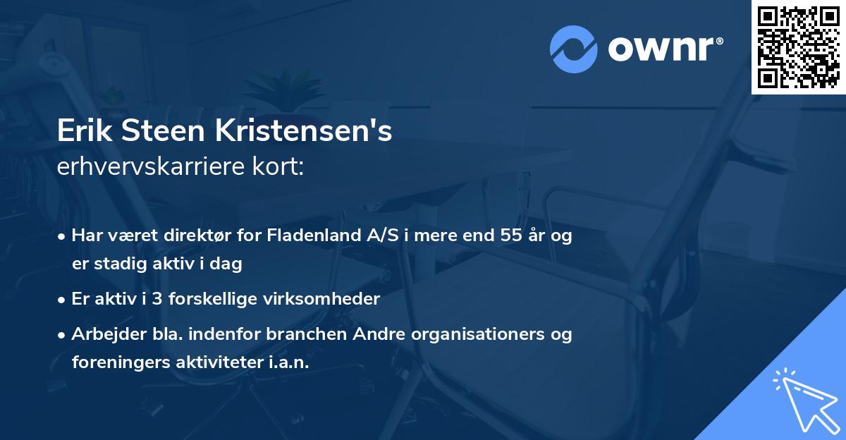 Erik Steen Kristensen's erhvervskarriere kort