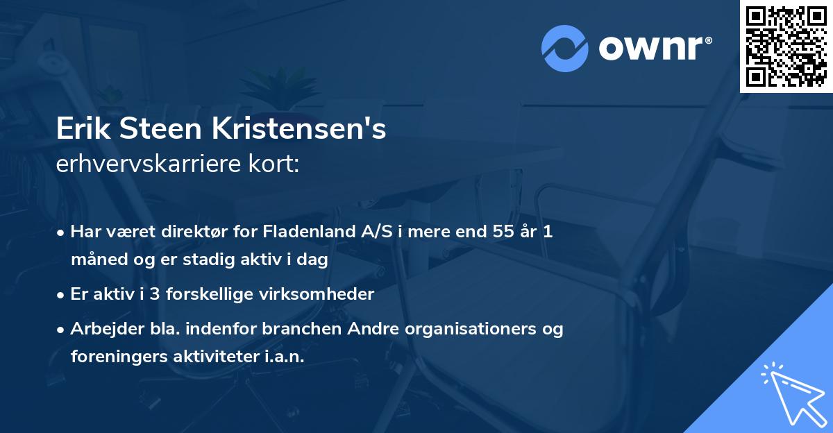 Erik Steen Kristensen's erhvervskarriere kort