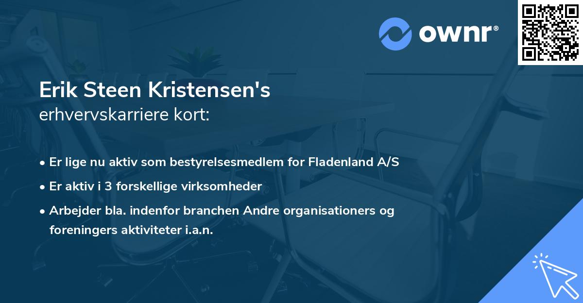 Erik Steen Kristensen's erhvervskarriere kort