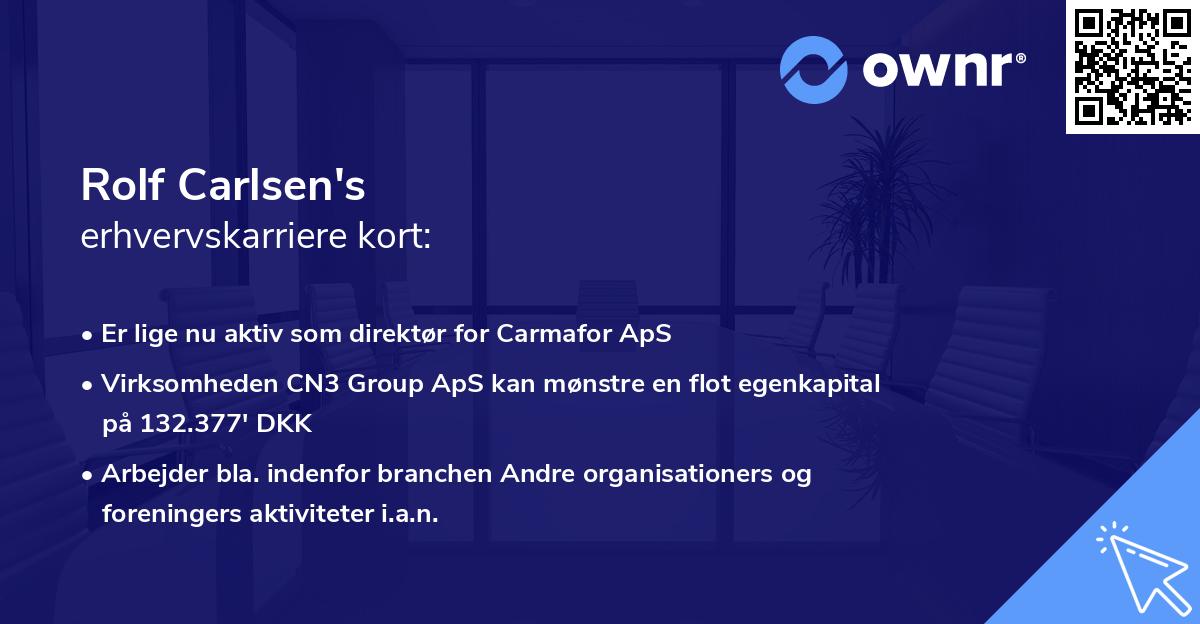 Rolf Carlsen's erhvervskarriere kort