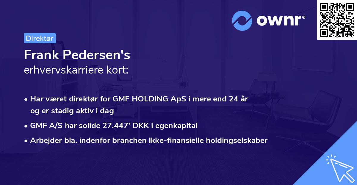 Frank Pedersen's erhvervskarriere kort
