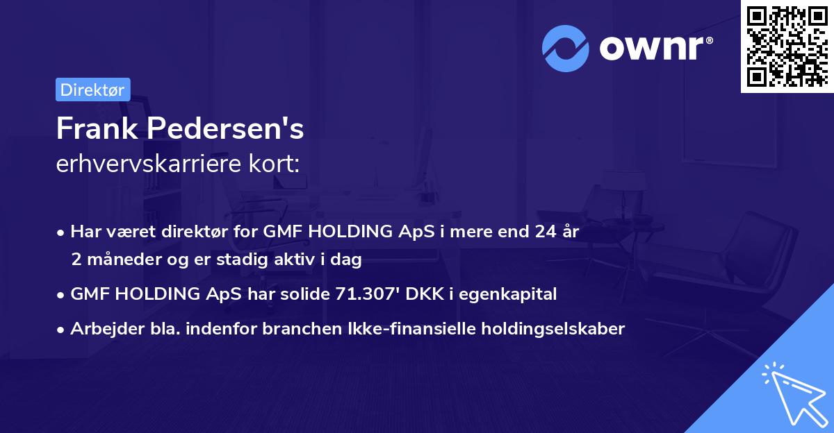 Frank Pedersen's erhvervskarriere kort
