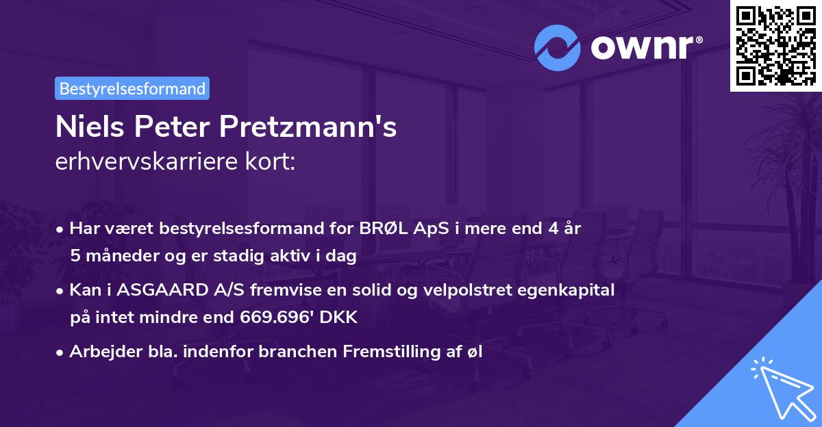 Niels Peter Pretzmann's erhvervskarriere kort