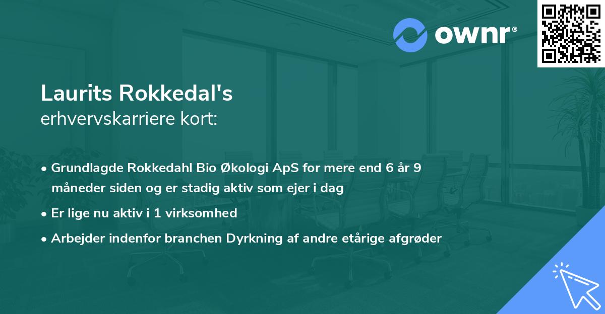 Laurits Rokkedal's erhvervskarriere kort