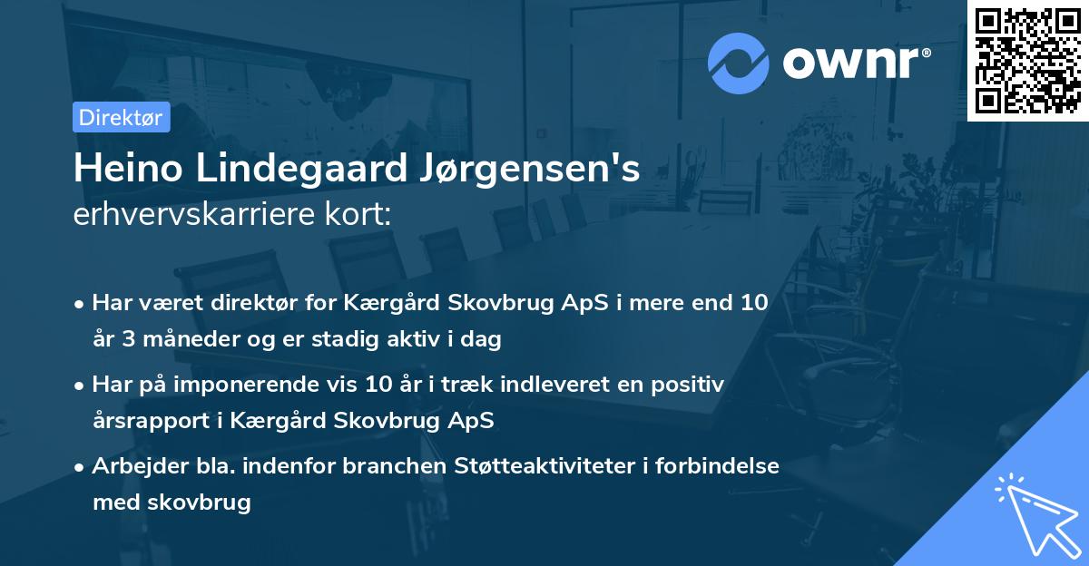 Heino Lindegaard Jørgensen's erhvervskarriere kort