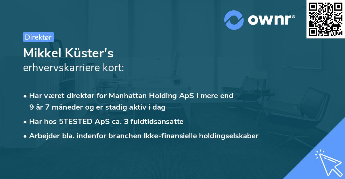 Mikkel Küster's erhvervskarriere kort
