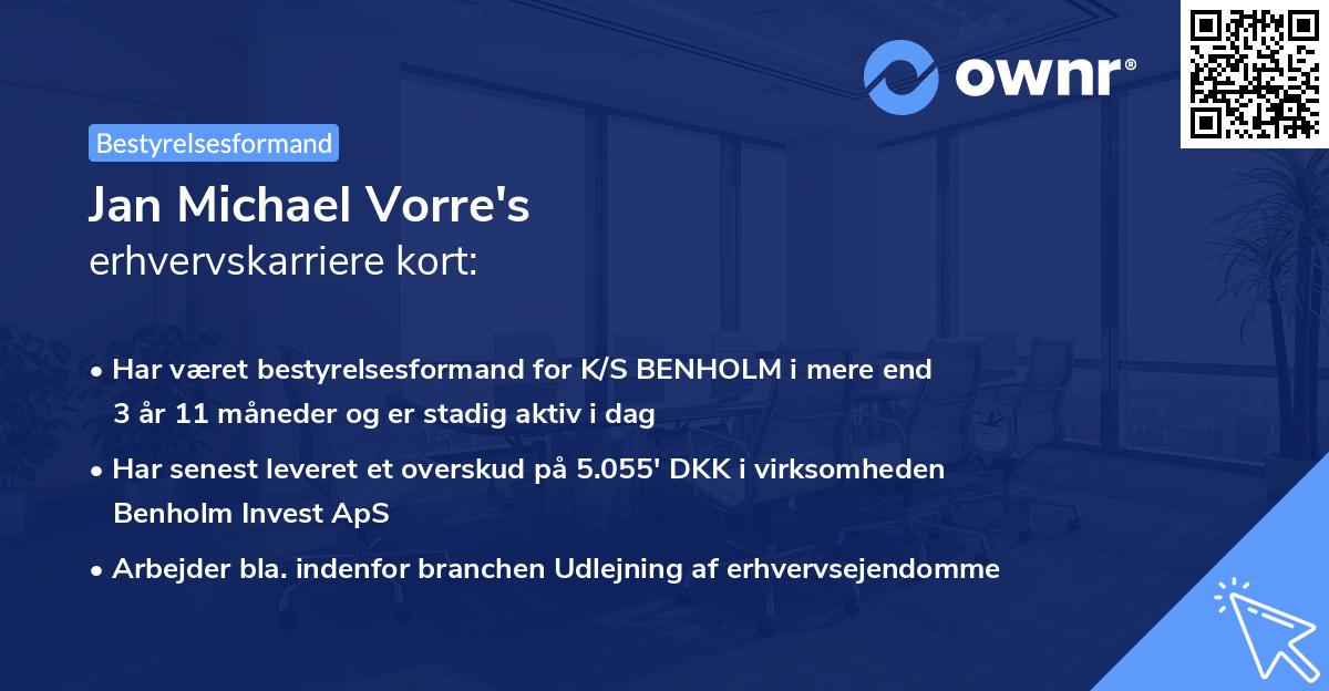 Jan Michael Vorre's erhvervskarriere kort