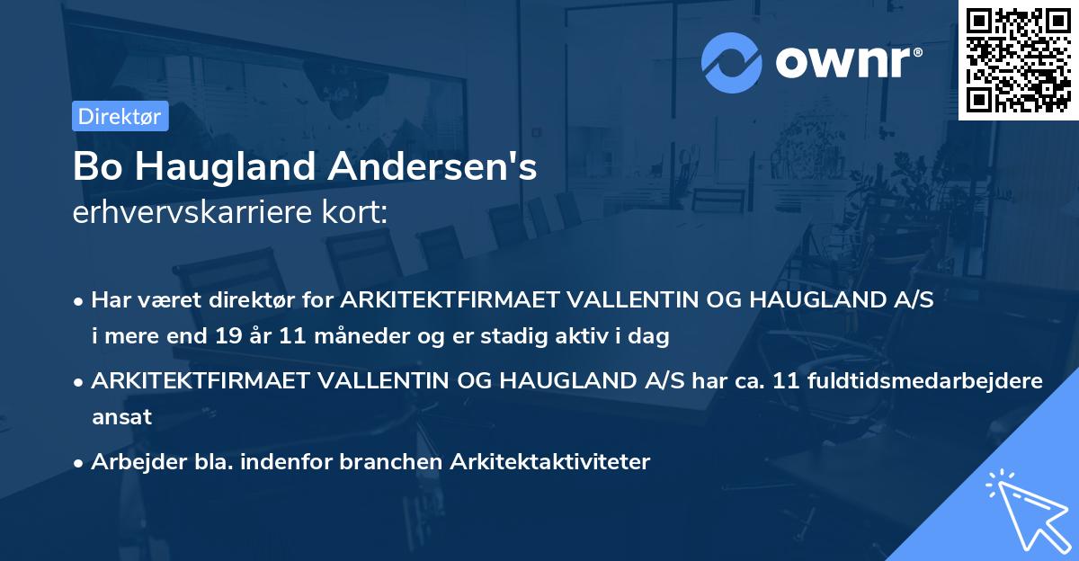 Bo Haugland Andersen's erhvervskarriere kort