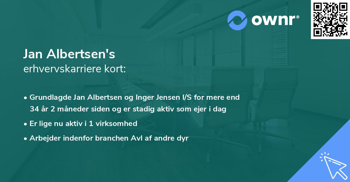Jan Albertsen's erhvervskarriere kort