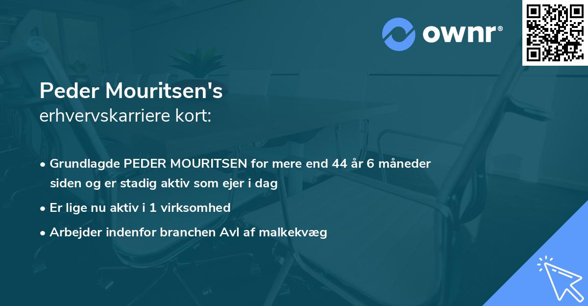 Peder Mouritsen's erhvervskarriere kort