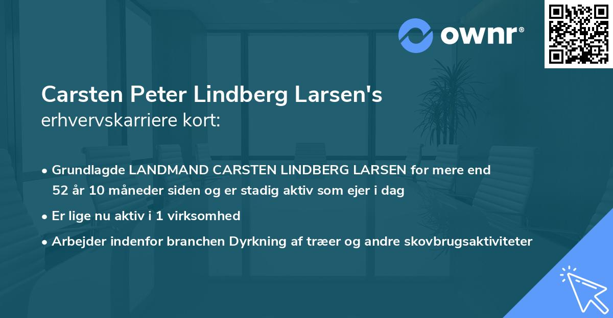 Carsten Peter Lindberg Larsen's erhvervskarriere kort