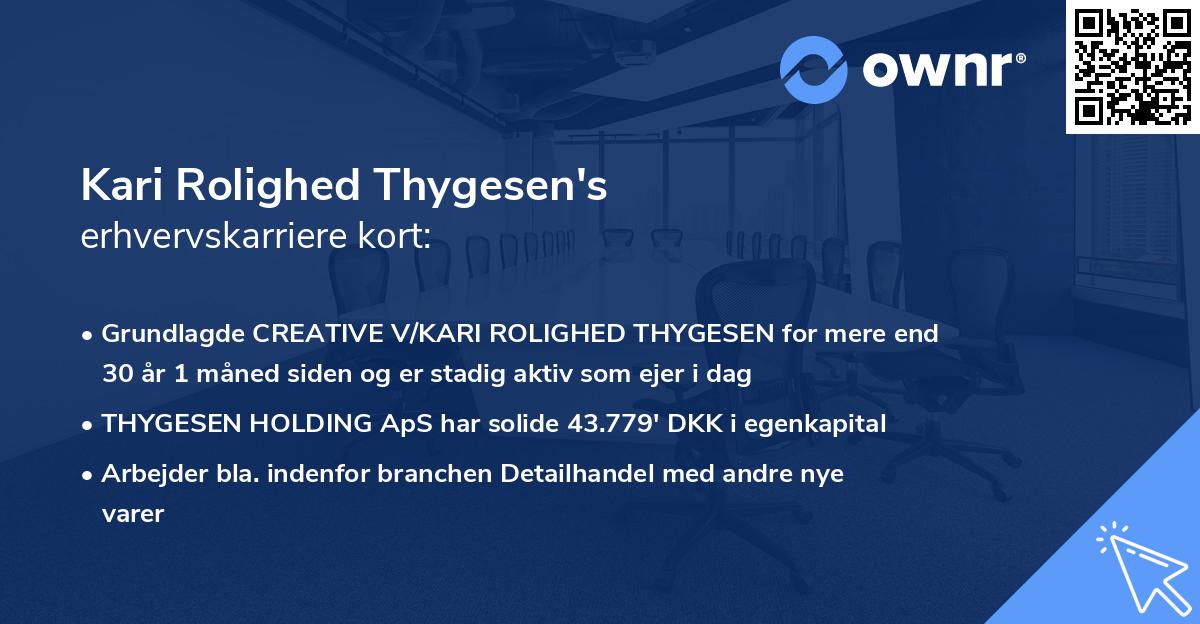 Kari Rolighed Thygesen's erhvervskarriere kort