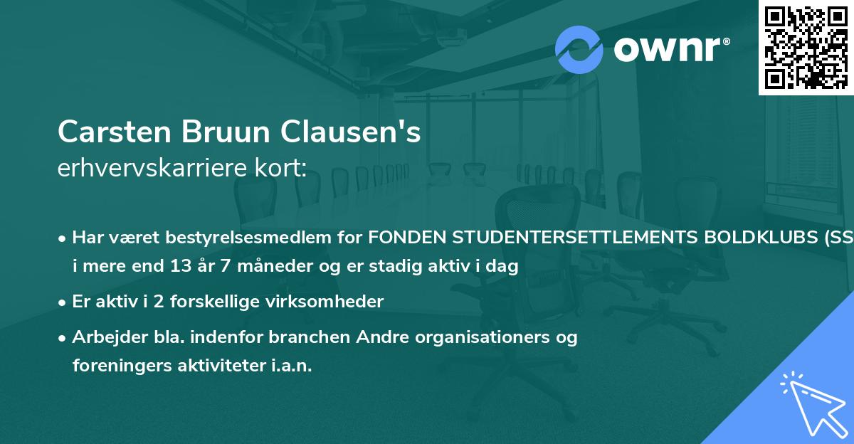 Carsten Bruun Clausen's erhvervskarriere kort