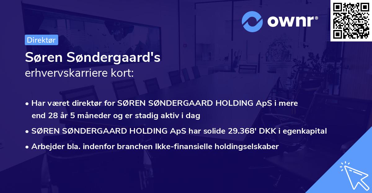 Søren Søndergaard's erhvervskarriere kort