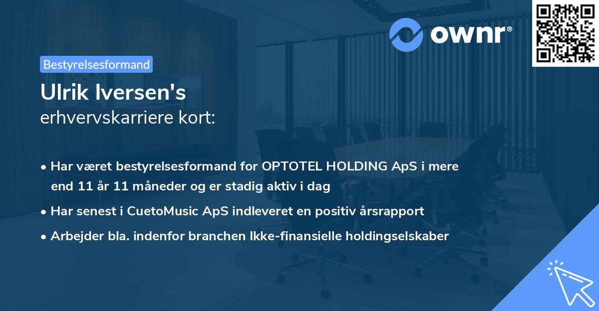 Ulrik Iversen's erhvervskarriere kort