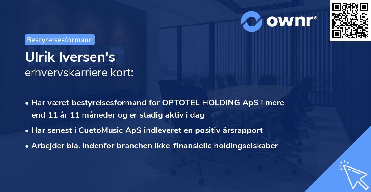 Ulrik Iversen's erhvervskarriere kort