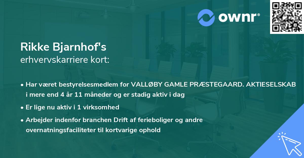Rikke Bjarnhof's erhvervskarriere kort