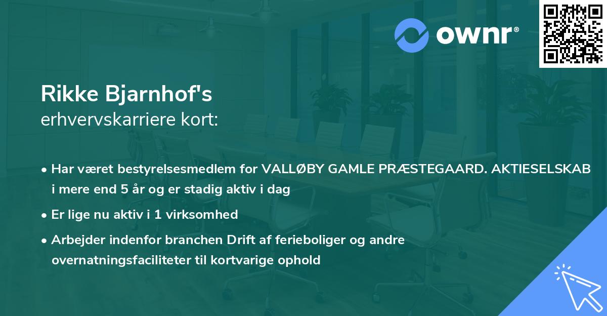 Rikke Bjarnhof's erhvervskarriere kort