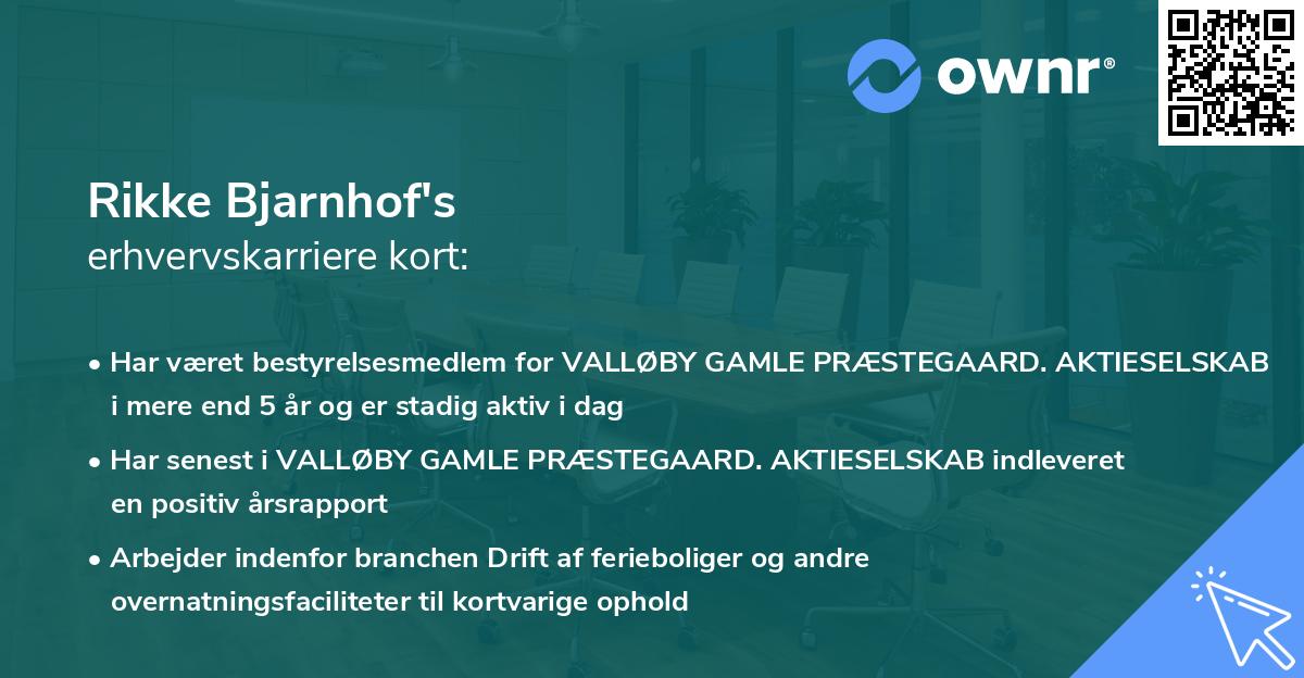 Rikke Bjarnhof's erhvervskarriere kort