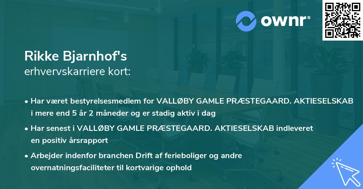 Rikke Bjarnhof's erhvervskarriere kort