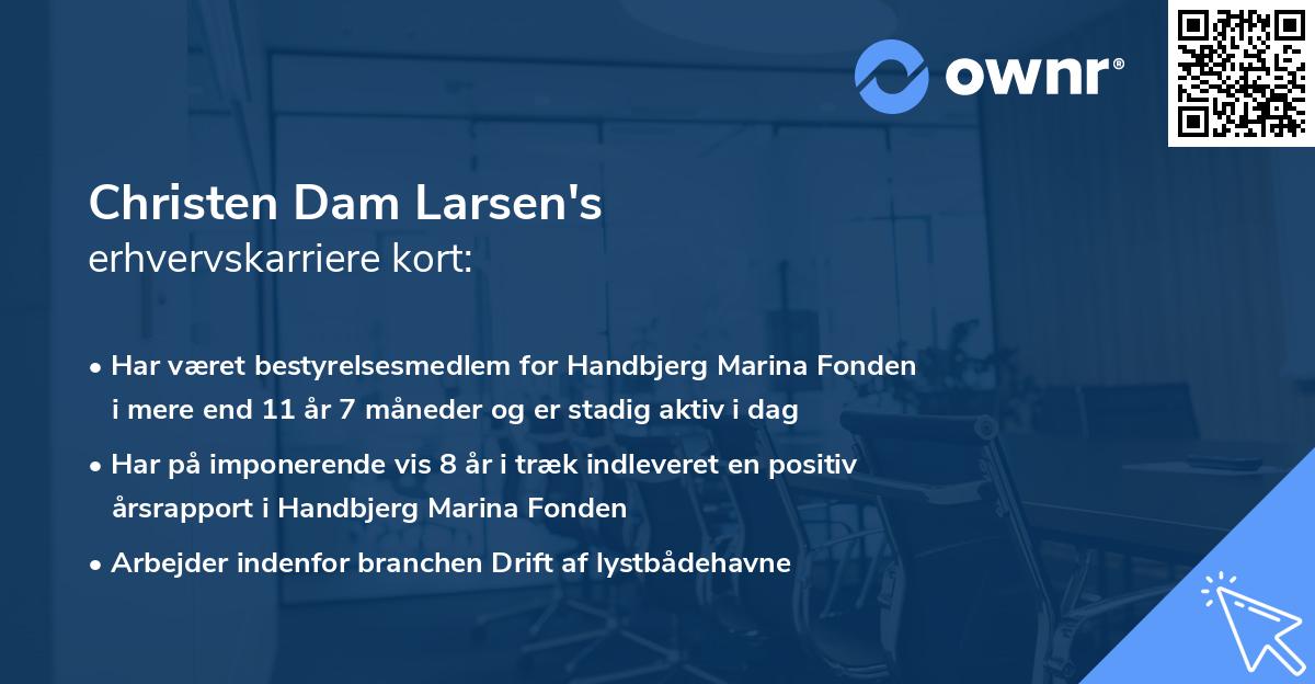 Christen Dam Larsen's erhvervskarriere kort