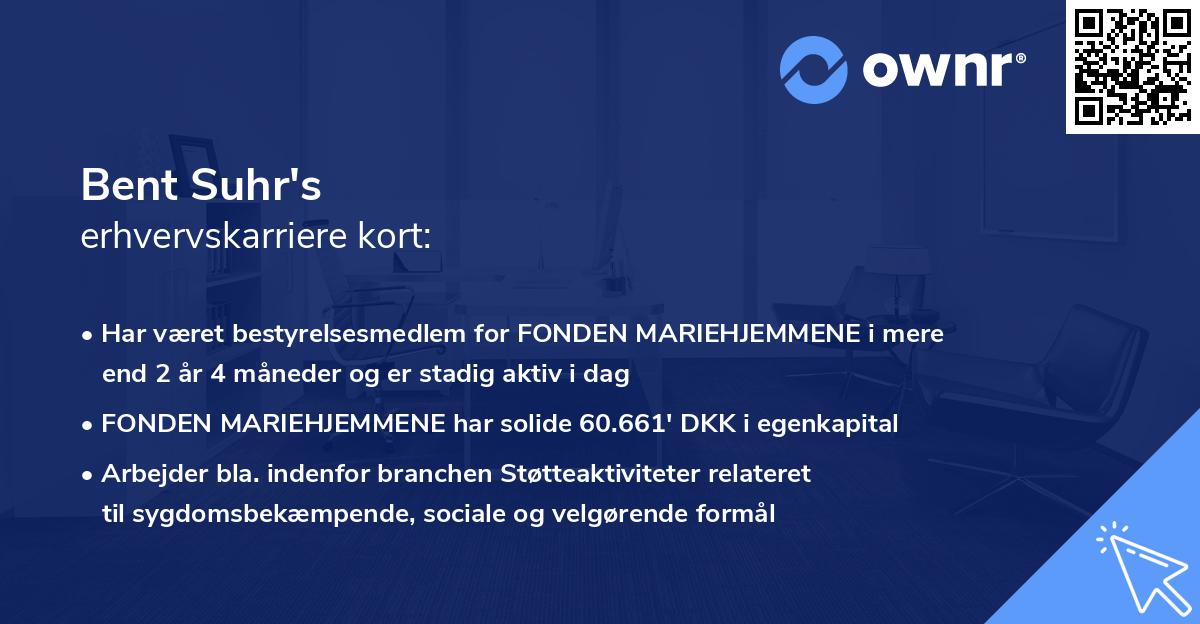 Bent Suhr's erhvervskarriere kort