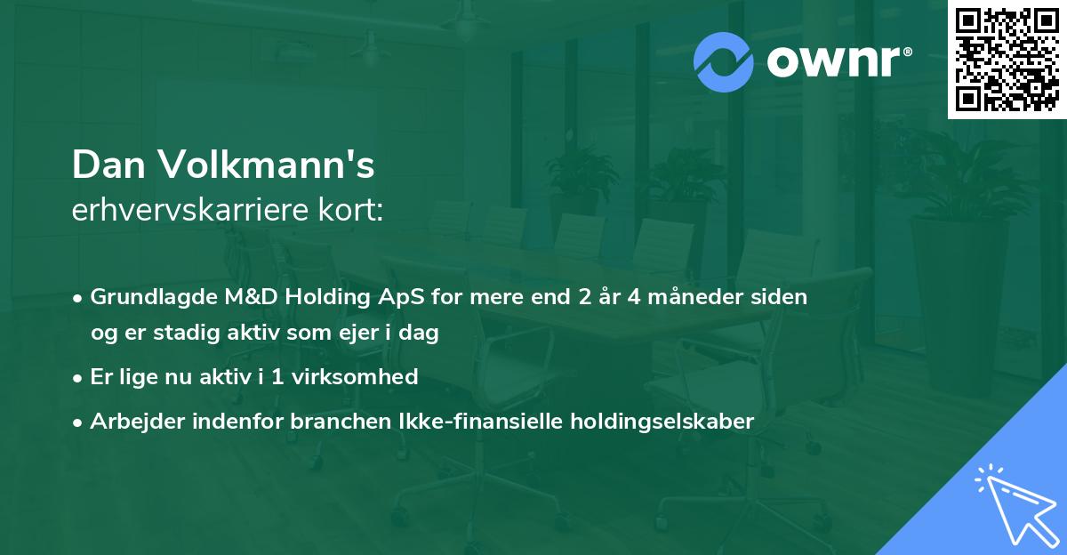 Dan Volkmann's erhvervskarriere kort
