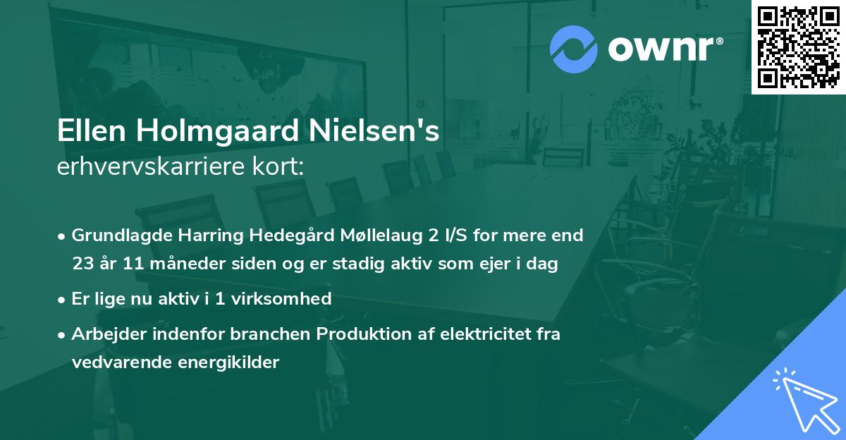Ellen Holmgaard Nielsen's erhvervskarriere kort