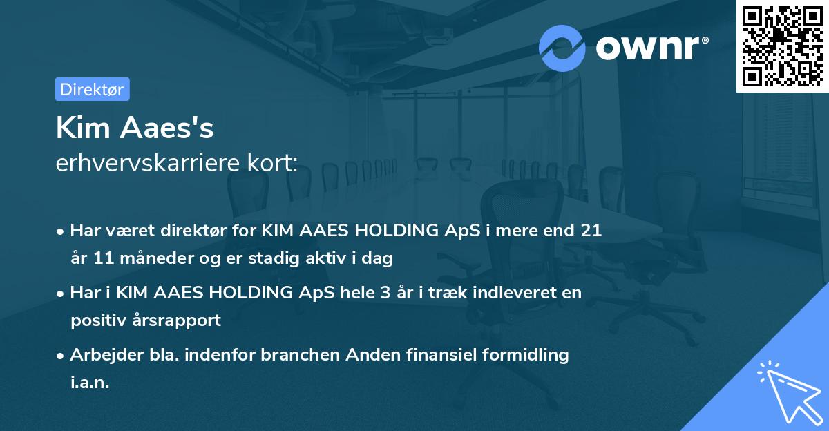 Kim Aaes's erhvervskarriere kort
