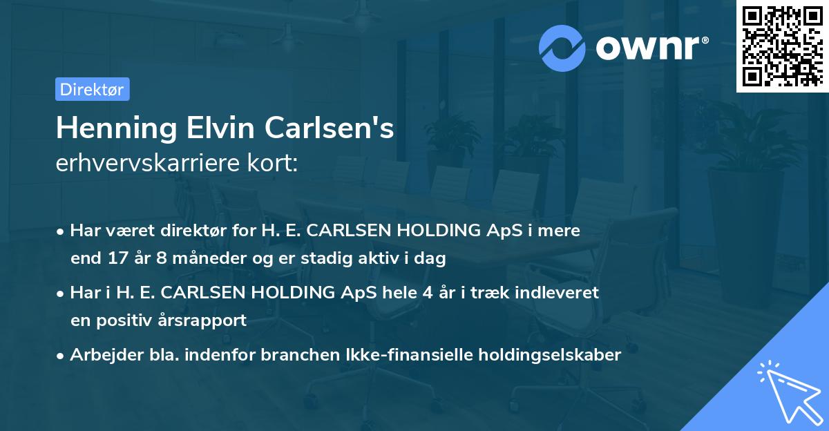 Henning Elvin Carlsen's erhvervskarriere kort