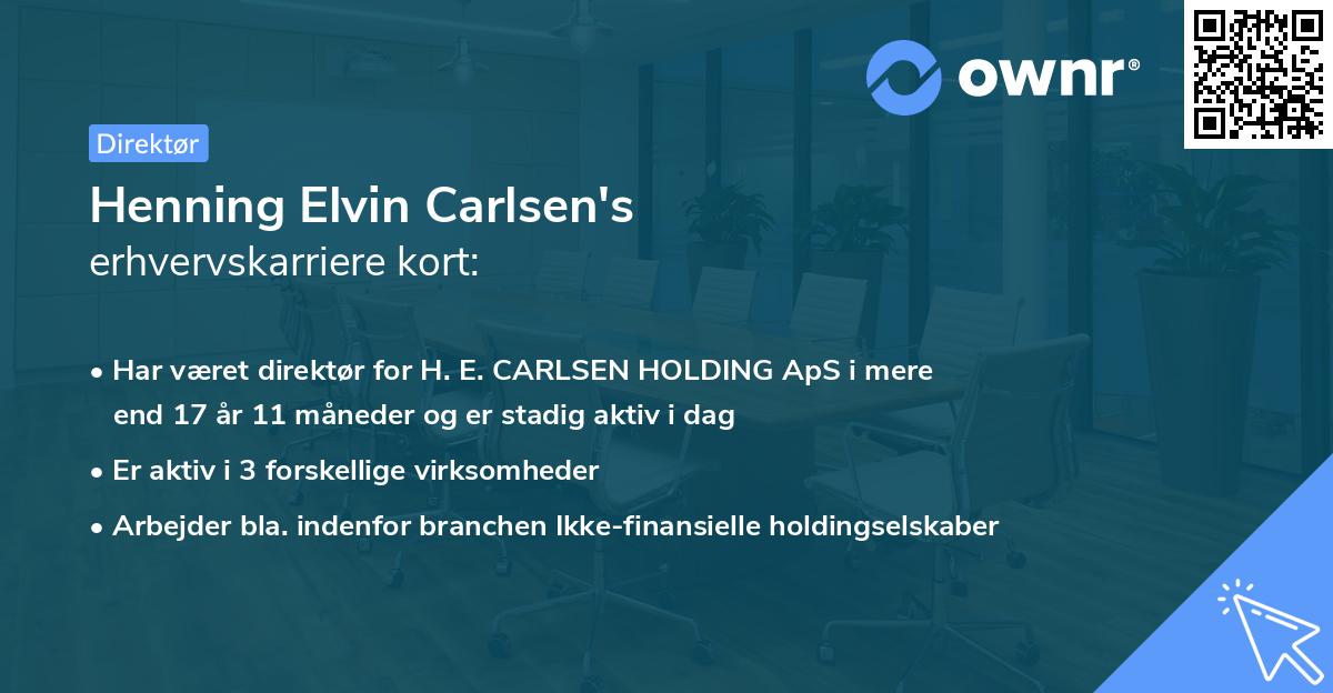 Henning Elvin Carlsen's erhvervskarriere kort