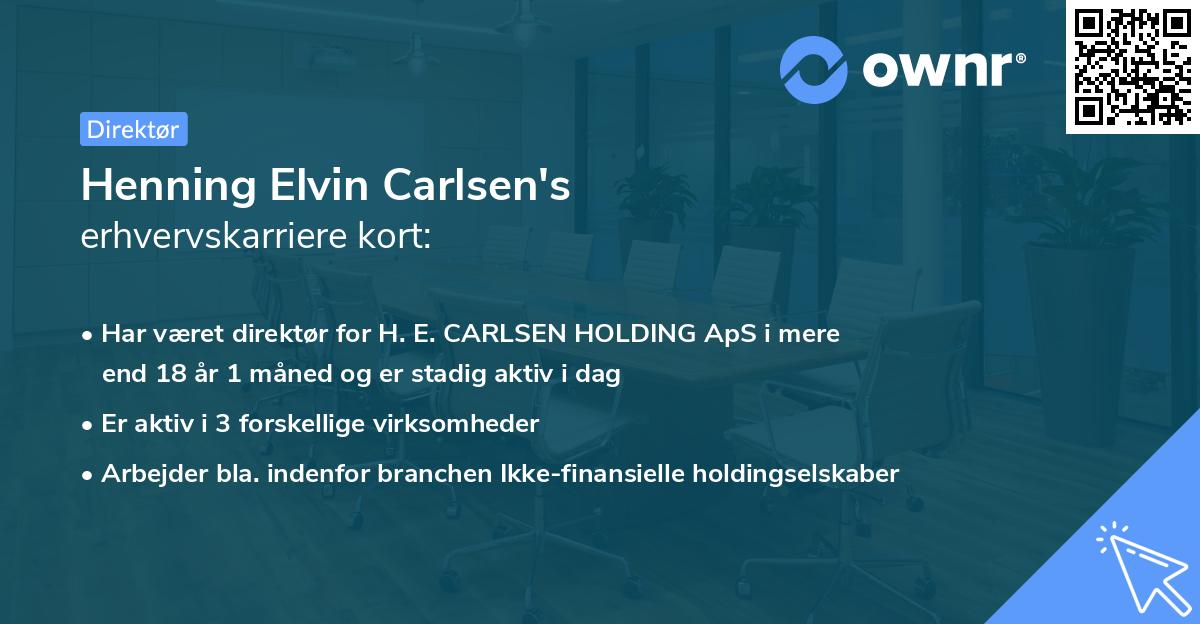 Henning Elvin Carlsen's erhvervskarriere kort
