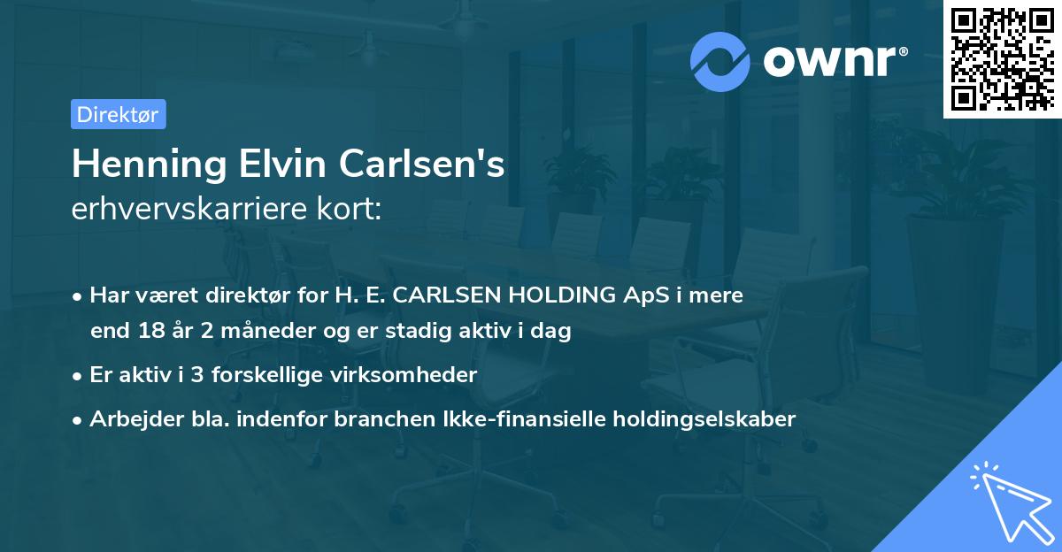 Henning Elvin Carlsen's erhvervskarriere kort