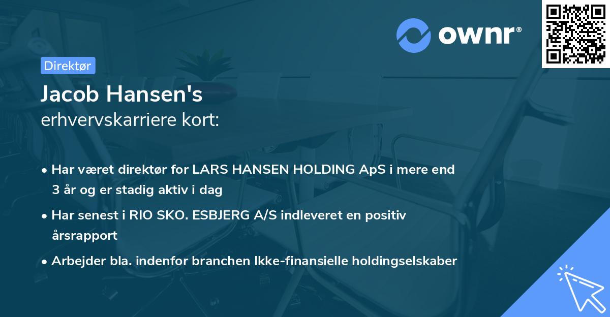 Jacob Hansen's erhvervskarriere kort