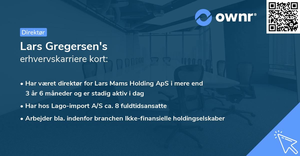 Lars Gregersen's erhvervskarriere kort